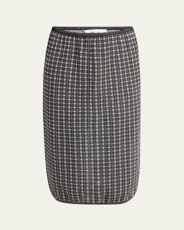 Lori Knit Plaid Skirt